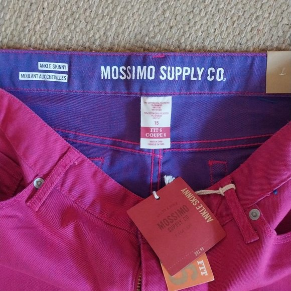 NWT Mossimo Fuchsia Jeans Size 15 Fit 6 - Picture 2 of 3